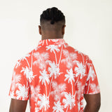 WearFirst Palms Polo Shirt for Men in Coral Red