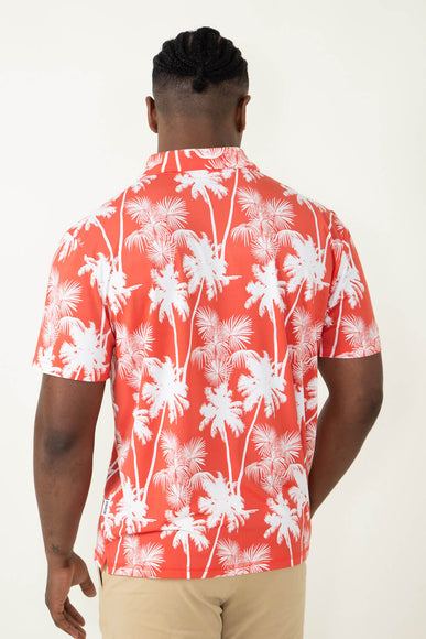 WearFirst Palms Polo Shirt for Men in Coral Red