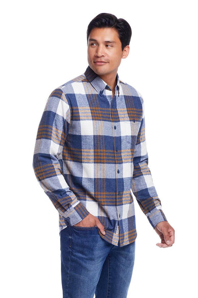 Weatherproof Vintage Brushed Flannel for Men in Blue