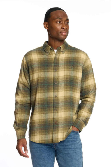 Weatherproof Vintage Brushed Flannel for Men in Kelp Desert