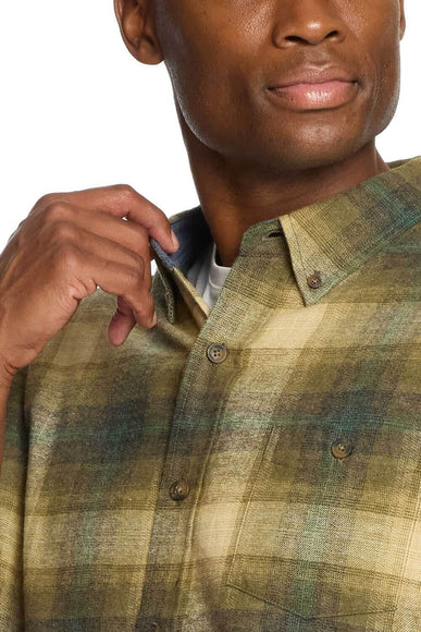 Weatherproof Vintage Brushed Flannel for Men in Kelp Desert