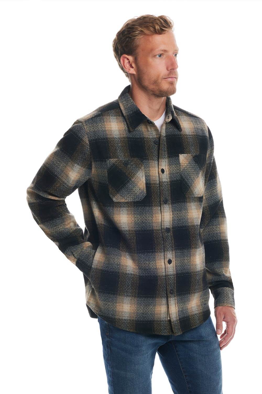 Weatherproof Vintage Brushed Lumber Jack Shirt Jacket for Men in Black Glik s