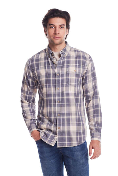 Weatherproof Vintage Burnout Flannel for Men in Natural 