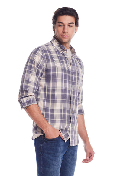 Weatherproof Vintage Burnout Flannel for Men in Natural 