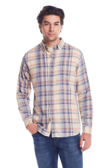 Weatherproof Vintage Burnout Flannel for Men in Wood Ash