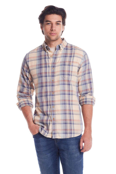 Weatherproof Vintage Burnout Flannel for Men in Wood Ash