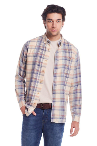 Weatherproof Vintage Burnout Flannel for Men in Wood Ash