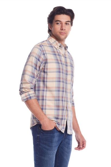 Weatherproof Vintage Burnout Flannel for Men in Wood Ash