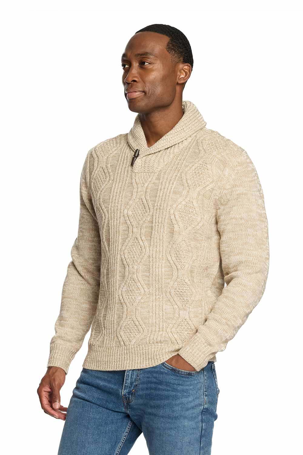 Cream cable knit jumper mens best sale