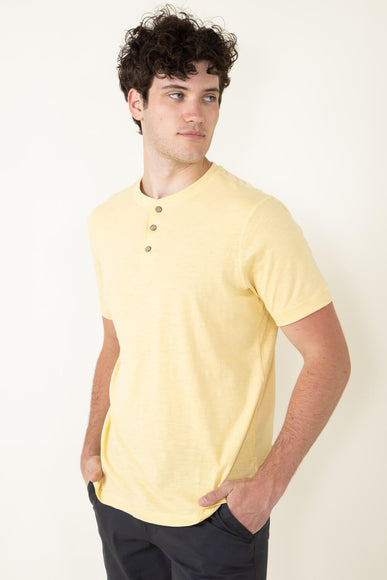 Weatherproof Vintage Henley Shirt for Men in Misted Yellow