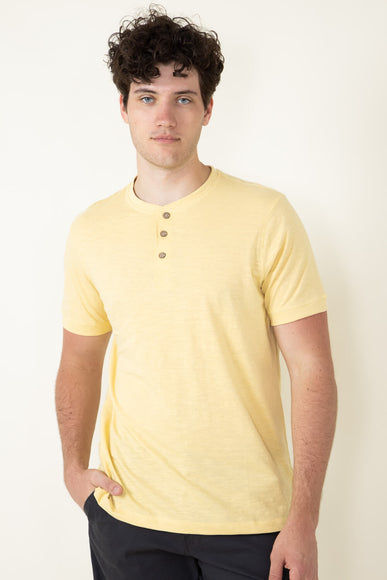 Weatherproof Vintage Henley Shirt for Men in Misted Yellow