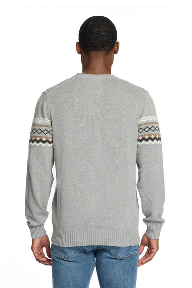 Weatherproof Vintage Nordic Crewneck Sweater for Men in Pale Grey