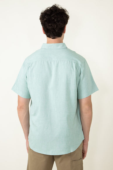 Weatherproof Vintage Performance Woven Button Up for Men in Green