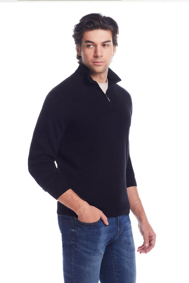 Weatherproof Vintage Soft Touch Textured Quarter Zip for Men in Black