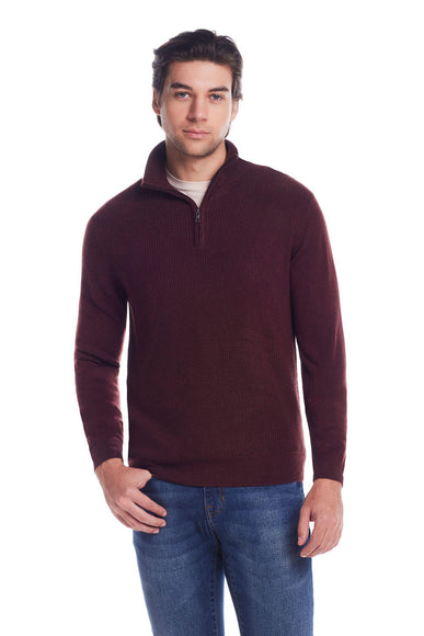 Weatherproof Vintage Soft Touch Textured Quarter Zip for Men in Oxblood