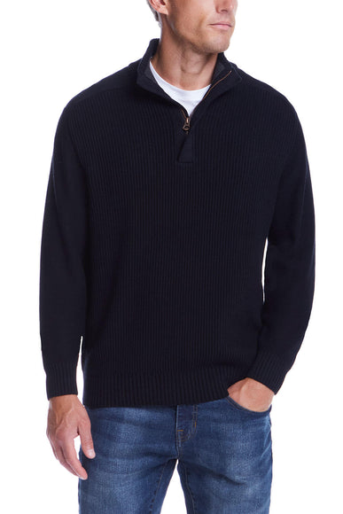 Weatherproof Vintage Southwest Quarter Zip Sweater for Men in Navy