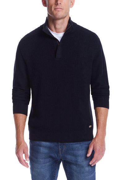 Weatherproof Vintage Southwest Quarter Zip Sweater for Men in Navy