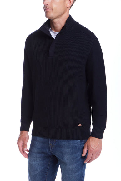 Weatherproof Vintage Southwest Quarter Zip Sweater for Men in Navy