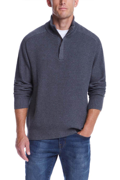 Weatherproof Vintage Southwest Quarter Zip Sweater for Men in Smoke Grey Heather