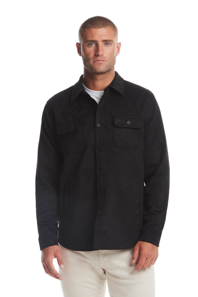 Weatherproof Vintage Suede Jack Shirt Jacket for Men in Black