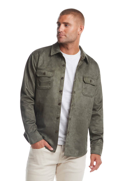 Weatherproof Vintage Suede Jack Shirt Jacket for Men in Army