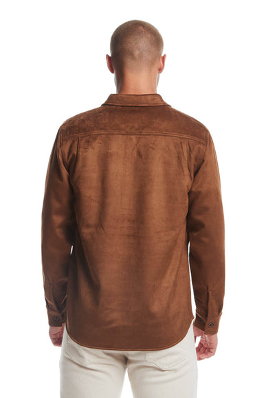 Weatherproof Vintage Suede Jack Shirt Jacket for Men in Brown