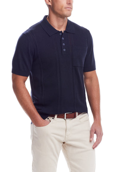 Weatherproof Vintage Sweater Polo for Men in Navy Blue