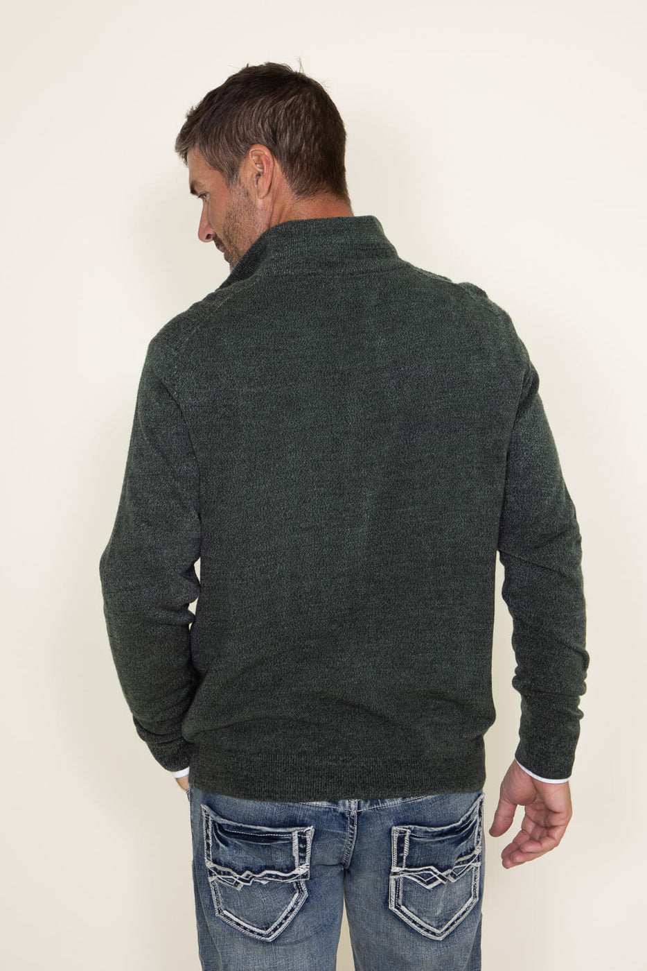 Weatherproof Vintage Quarter Zip Sweater for Men in Green