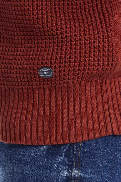 Weatherproof Vintage Textured Quarter Zip Sweater for Men in Roasted Russet 