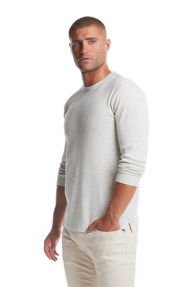 Weatherproof Vintage Waffle Crewneck Shirt for Men in Oatmeal