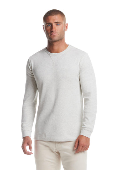 Weatherproof Vintage Waffle Crewneck Shirt for Men in Oatmeal 