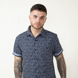 Weatherproof Vintage Woven Print Button Down Shirt for Men in Blue