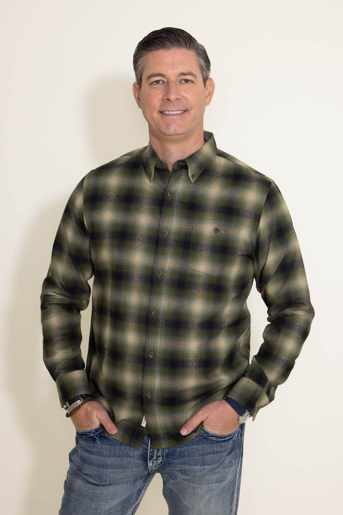 Weatherproof Vintage Flannel Shirt for Men in Green | F2385572GK