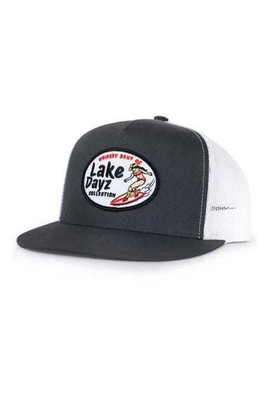 Whiskey Bent Lake Dayz Trucker Hat for Men in Grey