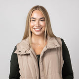 Blu Pepper Puffer Vest for Women in Mocha