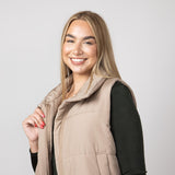 Blu Pepper Puffer Vest for Women in Mocha