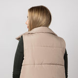 Blu Pepper Puffer Vest for Women in Mocha