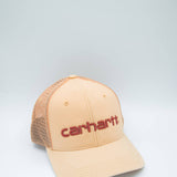 Carhartt Canvas Mesh-Back Logo Trucker Hat in Apricot