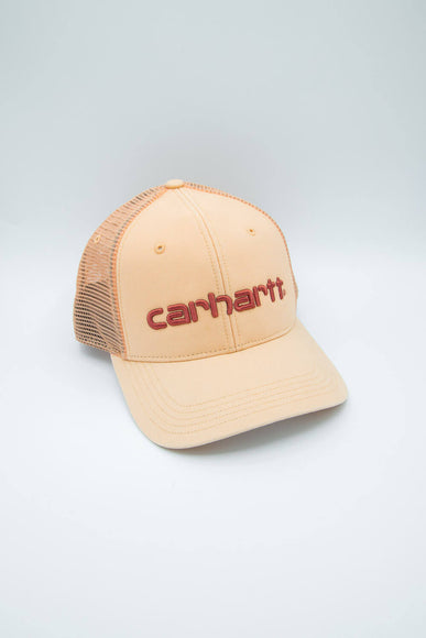 Carhartt Canvas Mesh-Back Logo Trucker Hat in Apricot