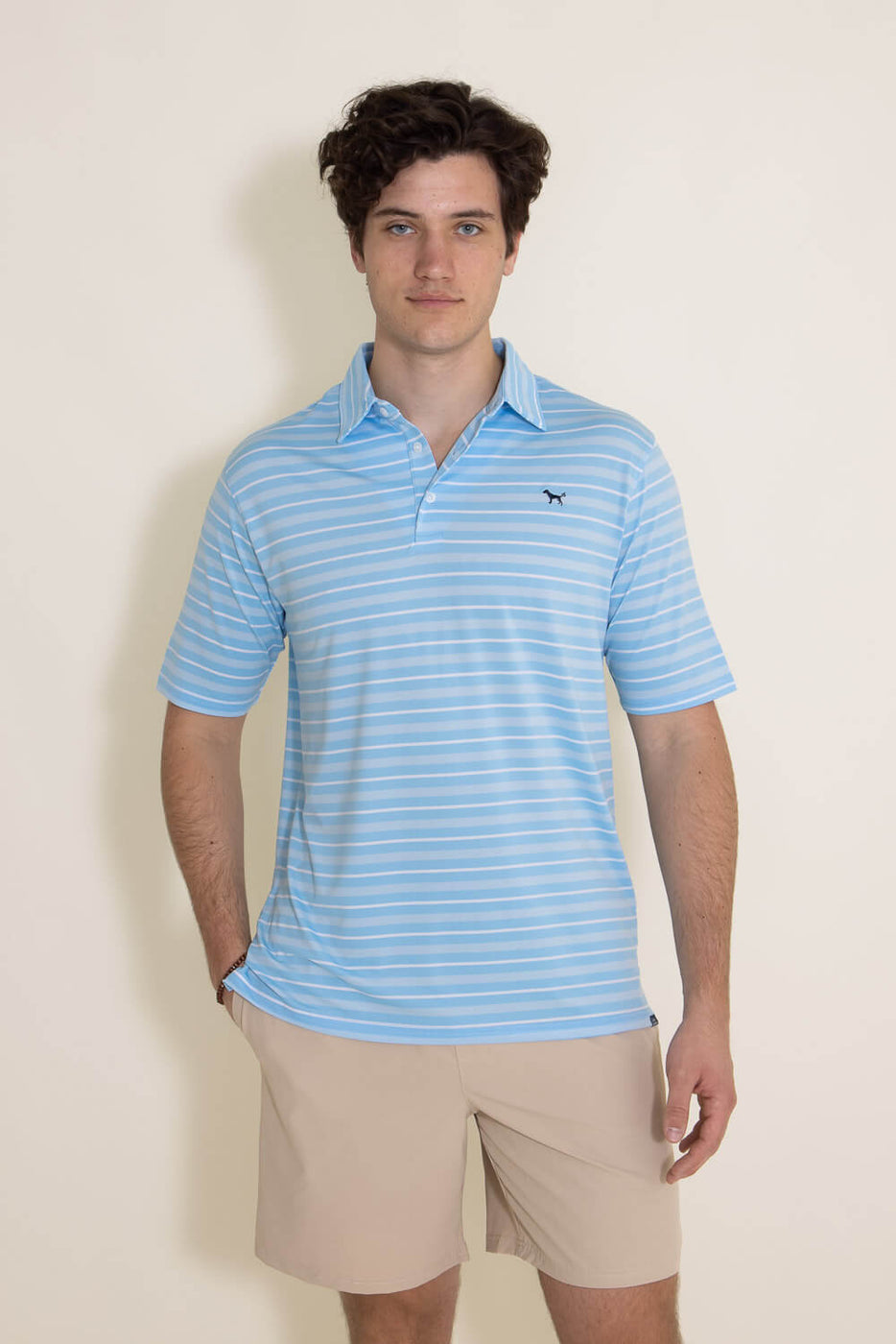 Simply Southern Long Sleeve Colorblock Polo Shirt for Men in Port