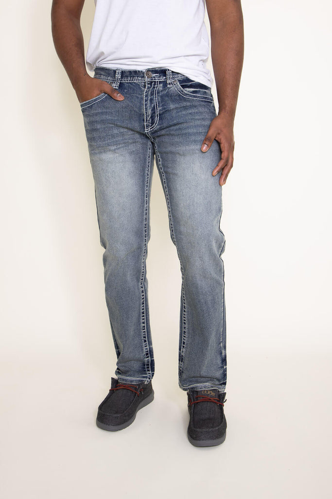 Rock Revival Men’s Distressed Anthony hot Straight Jeans