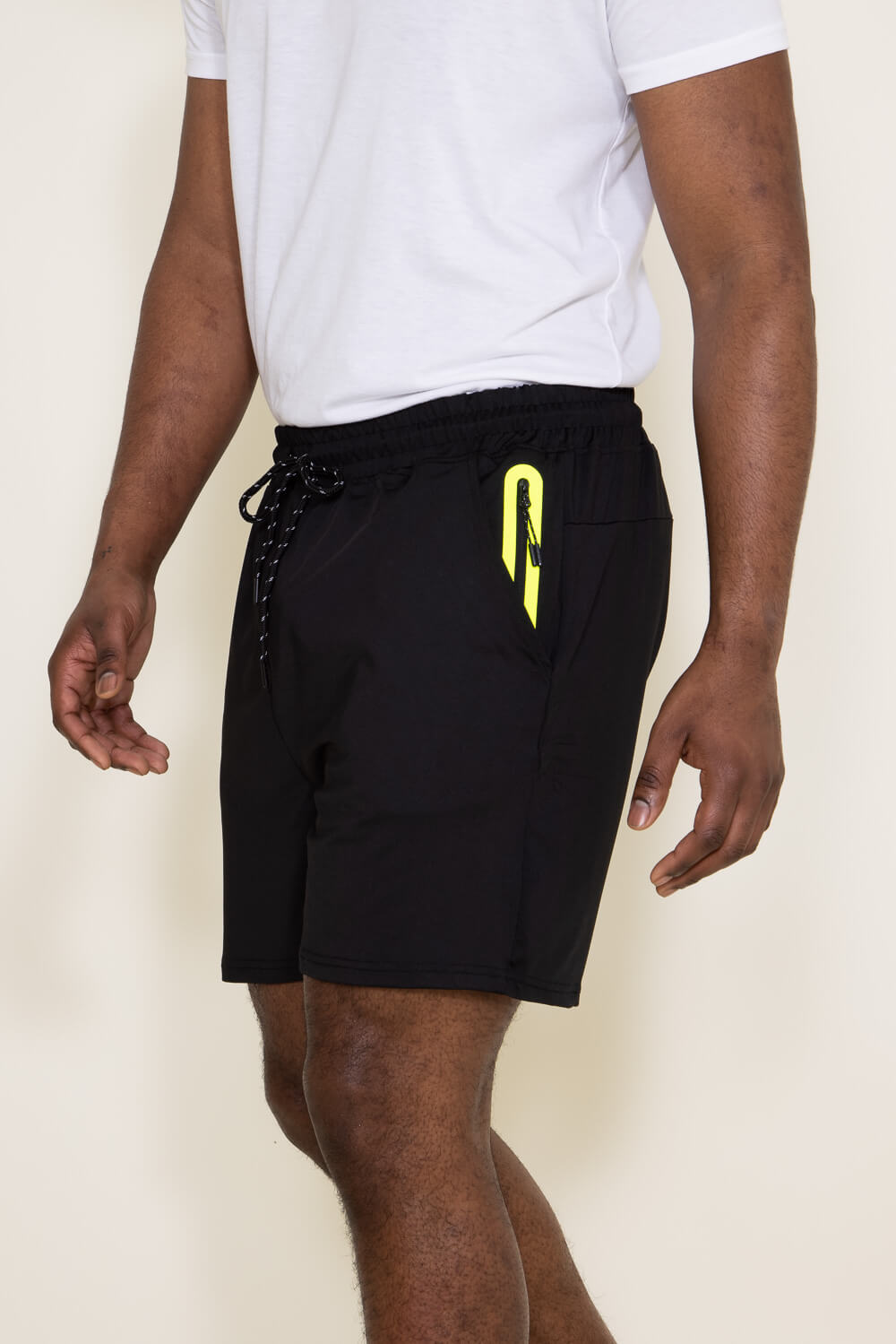 EST. 1897 Left Side Zip Shorts for Men in Black | CSMC579F-BLK 
