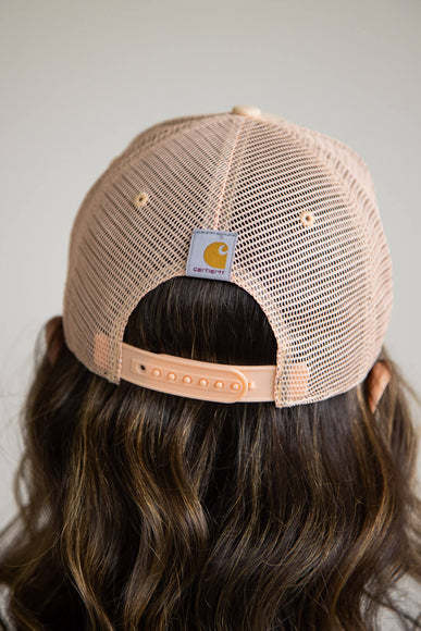 Carhartt Canvas Mesh-Back Logo Trucker Hat in Apricot