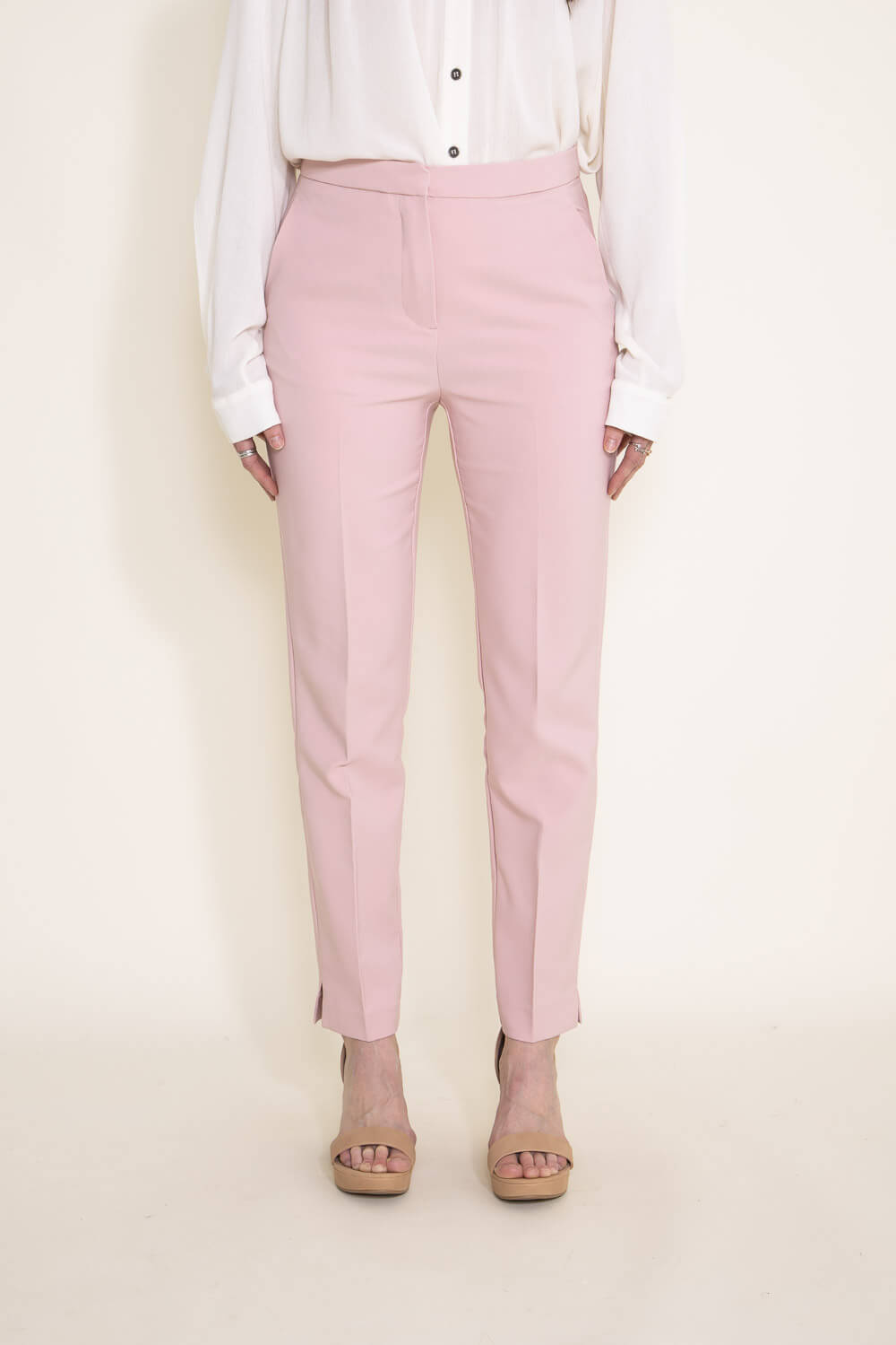 Crêpe pull-on trousers - Light pink - Ladies | H&M HK