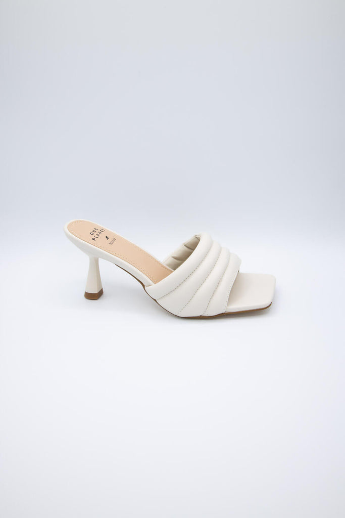 One Planet by Qupid Jaylove Kitten Heels for Women in Off White 