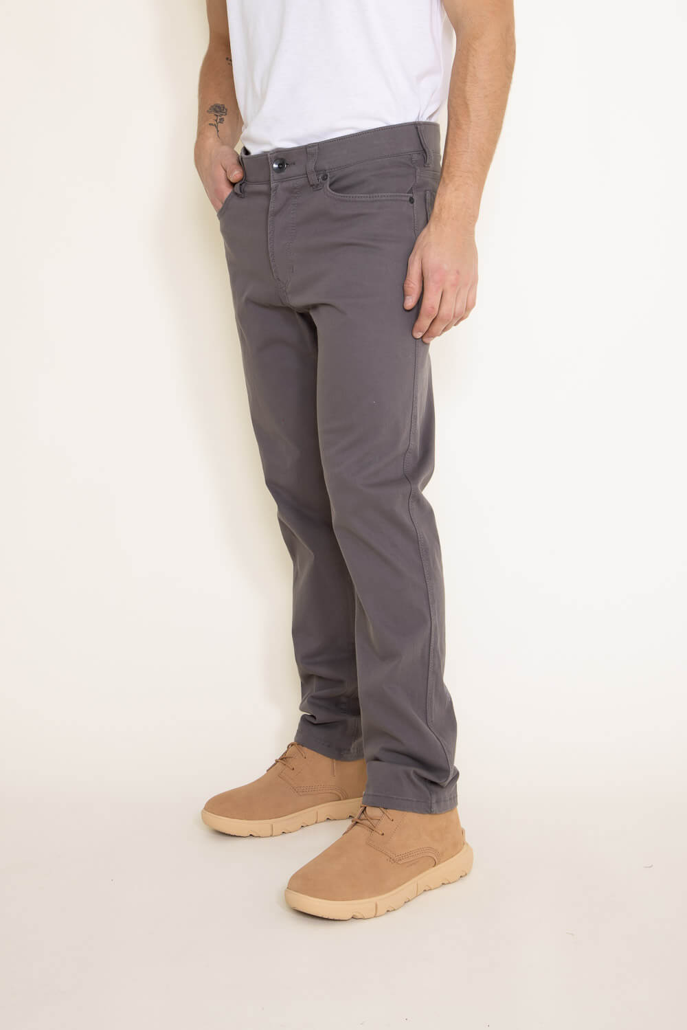 Union Five Pocket Comfort Twill Pants for Men in Grey | H3538WT 