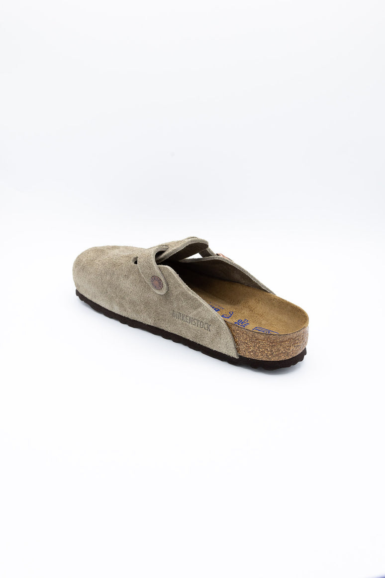 Birkenstock Boston Soft Footbed Suede Leather Clogs for Women in Taupe ...