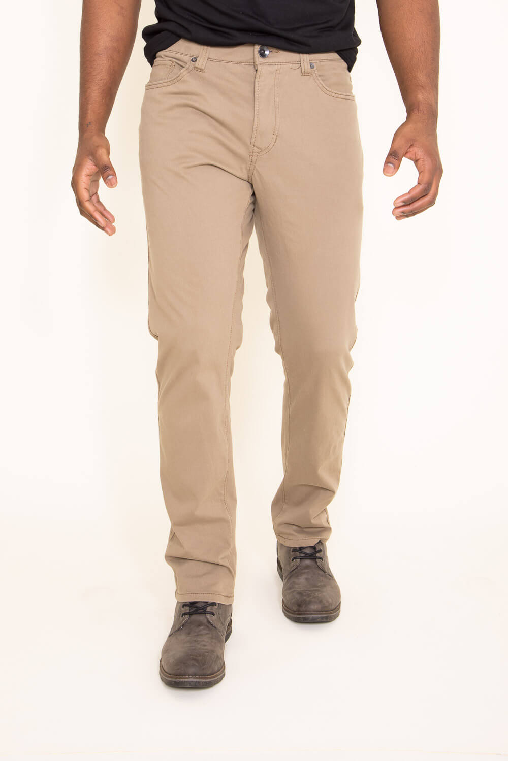 Union Five Pocket Comfort Twill Pants for Men in Brown