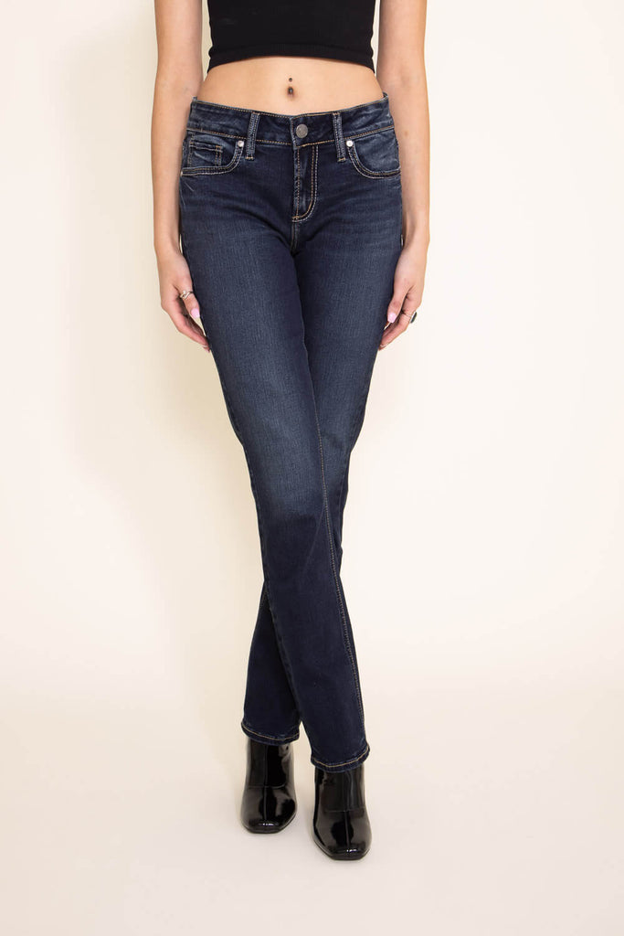 Silver Jeans Elyse Straight Jeans for Women | L03403EDB441 – Glik's