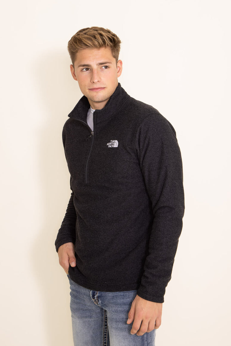 The North Face Textured Cap Rock Quarter Zip for Men in Black | NF0A3Y ...